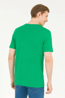 Мужская зеленая футболка с круглым вырезом - U.s. polo assn фото 14