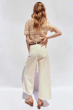 Z1975 HIGH-WAIST CULOTTE JEANS WITH BELT - Zara фото 7