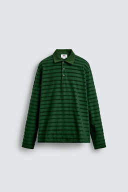STRIPED JACQUARD TOWELLING POLO SHIRT - Zara фото 7