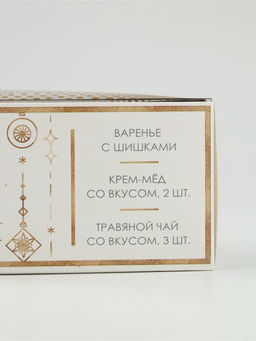 Подарочный набор новогодний С Новым Годом: крем-мёд 2 шт.?120 г, варенье 100 мл., чай 3 шт.?25 г