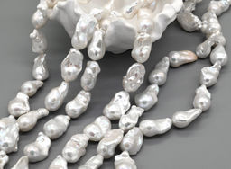 Бусины из жемчуга барокко 15*25мм цвет белый, 40см, 19 бусин Радуга камня