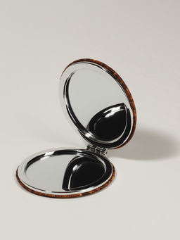 Зеркало складное «Орнамент», d=7.2 см, с увеличением х2, коричневое