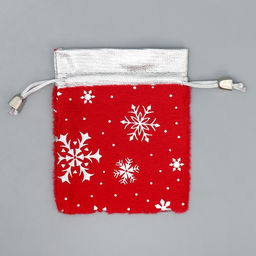 Цена за 5 шт. Мешочек подарочный плюш Чудо, снежикни, тиснение, 10 х 12 см +/- 1.5 см - Дарите счастье фото 11