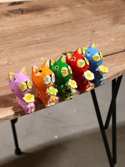 Сувенир интерьерный «Кошечки», набор 5 шт., дерево