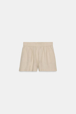 BERMUDA CON LINO CINTURA EL?STICA / Beige claro - Zara фото 3