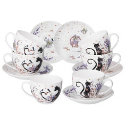 ЧАЙНЫЙ НАБОР LEFARD ЛАВАНДОВЫЕ КОТЫ НА 6 ПЕР. 12 ПР. 275 МЛ (КОР=4НАБ.)