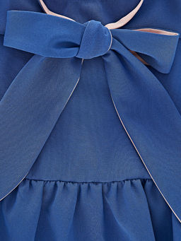 Платье для подростка с бантом UD 7181 серо-синий - Mini maxi фото 6