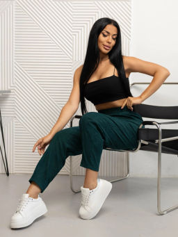 Брюки женские, цвет зеленый