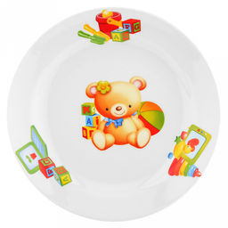 Тарелка мелкая фарфоровая "Любимые игрушки" д175мм, h25мм, гладкий край (Россия)