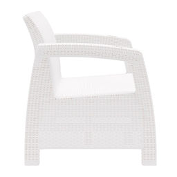 Диван «Ротанг» двухместный, 127×70×79 см, белый, с подстаканниками