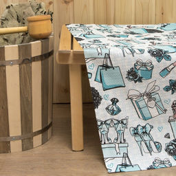 Простыня банная Этель Mint mood 150х180 см, вафля 200г/м2, 100% хл