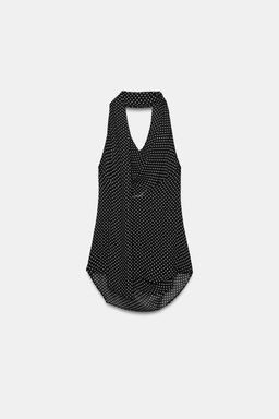 TOP HALTER LUNARES ZW COLLECTION / Negro / Blanco - Zara фото 7