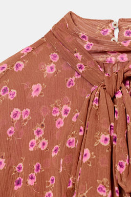 PRINTED SHIRT WITH BOW - Zara фото 9