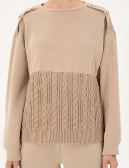 Bej Regular Fit Modal Kuma_ Sweatshirt - Pierre cardin фото 6