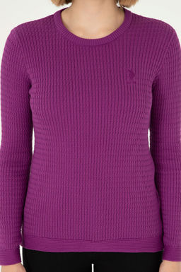 Женский фиолетовый базовый свитер Неожиданная скидка в корзине - U.s. polo assn фото 6