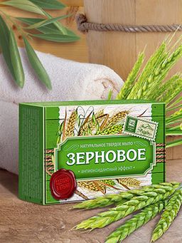 Мыло натуральное туалетное твердое "Зерновое" 82 г