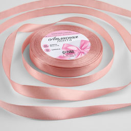Цена за 5 шт. Лента атласная, 12 мм, 23±1 м, цвет розовое золото