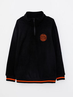 Dik Yaka Nak??l? Uzun Kollu Polar Erkek ?ocuk Sweatshirt