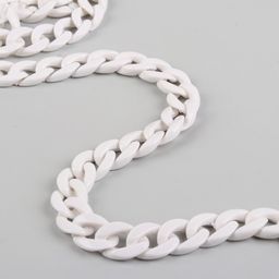 Цепочка для сумки, пластиковая, 17 23 мм, 120 см, цвет белый