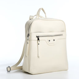 Рюкзак женский из искусственной кожи на молнии, 3 кармана, цвет молочный - Simaland фото 2