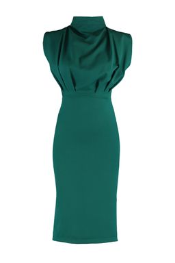 TRENDYOLMILLA Bordo Vucuda Oturan Dik Yaka Midi Kalem Etek Dokuma Elbise TWOAW20EL0311  фото 40