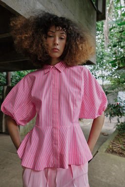 CAMISA POPEL?N RAYAS / Rosa - Zara фото 3