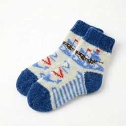 Аксессуар Носки вязаные дет арт.7410086-дет КОРАБЛИК