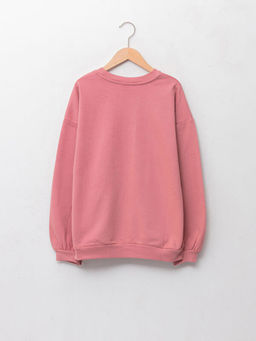 Bisiklet Yaka Bask?l? ?ift Y?nl? Payetli Uzun Kollu K?z ?ocuk Sweatshirt - Waikiki фото 3