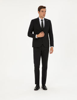 Siyah Slim Fit %100 Y_n Tak_m Elbise