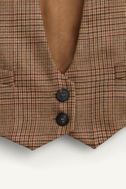 LIMITED EDITION WOOL CHECK WAISTCOAT - Zara фото 6