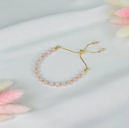 Браслет регулируемый из Морганита от 16 см