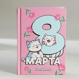 Цена за 2 шт. Блокнот в твердой обложке А6, 40 л. С 8 марта