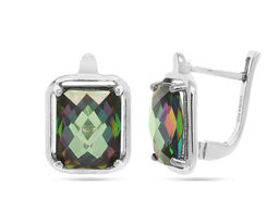 Серьги из серебра мистик кварц, Астра2
