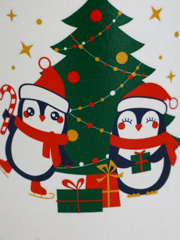 Кружка новогодняя Пингвины, матовая широкая, 530 мл