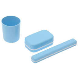 Дорожный набор, 3 предмета, мыльница, стакан, футляр для зубной щётки, МИКС