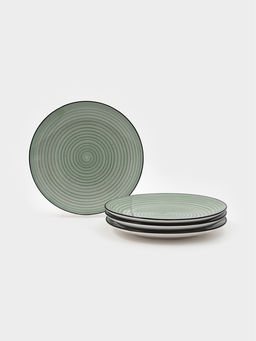 Набор тарелок Доляна Nature, 4 шт., d=27 см, керамика, зелёные