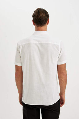 Хлопковая рубашка с короткими рукавами и воротником поло стандартного кроя - Defacto фото 6