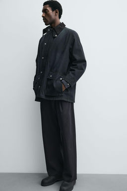 DENIM JACKET WITH COMBINED COLLAR - Zara фото 7