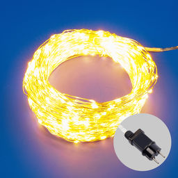 ULD-S5000-500/DTA/RC WARM WHITE IP44 DEW Гирлянда светодиодная "Роса", 50м. 500 светодиодов. Теплый белый свет. Пульт ДУ (в/к). Провод прозрачный. ТМ Uniel