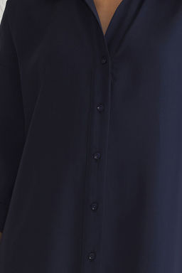 TRENDYOLMILLA Kahverengi Modal Genis Kesim Midi Dokuma Gomlek Elbise TWOSS25EL00001  фото 3