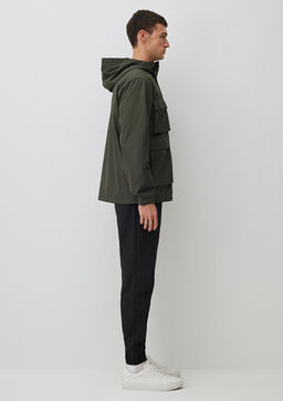 Kapusonlu Haki Ceket - Mavi фото 6