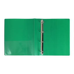 Папка на 4 кольцах А4 Calligrata, 40 мм, 700 мкм, пластик, внутренний карман, карман на корешок, зеленая  фото 4