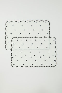 Trendyolmilla Home 2li Kalp Bask?l? Kenar? Nak?sl? Amerikan Servis Seti 33x50cm TPHSS25RUN00013  фото 4