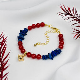 Браслет из Сердолика и Лазурита с подвеской 16,5 см +