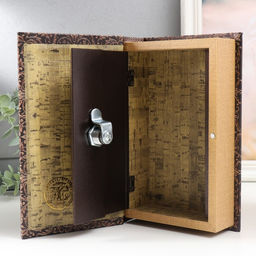 Шкатулка книга-сейф «Старинная книга», дерево, искусственная кожа, 21×13×5 см