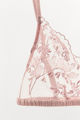 FLORAL EMBROIDERED TULLE BRALETTE - Zara фото 6