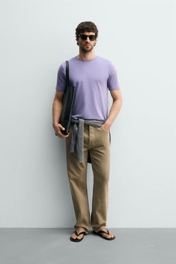 CAMISETA SLIM FIT B?SICA /01 / Malva claro