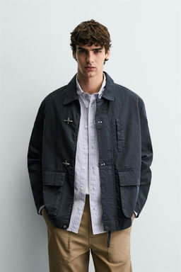 RELAXED FIT PARKA WITH FIREMAN CLASPS - Zara фото 11