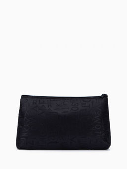 Косметичка-пенал на молнии, маленькая, с буквами, чёрная