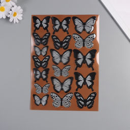 Наклейка интерьерная «Бабочки полупрозрачные», пластик, чёрные, набор 18 шт. 5; 6; 7 см